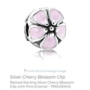 Retired Sterling Silver Cherry Blossom Clip with Pink Enamel - 791041EN40
